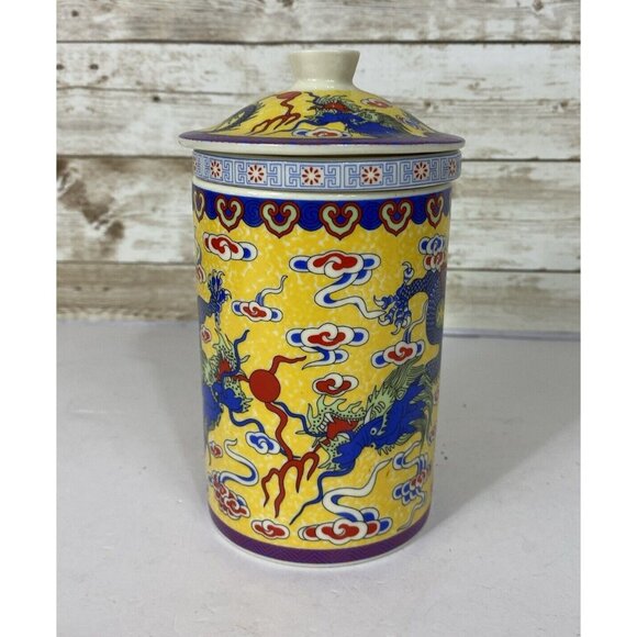 Chinese Hand Painted Vintage Tea Brewing Mug 3 Piece Set 5x3” - Picture 2 of 16